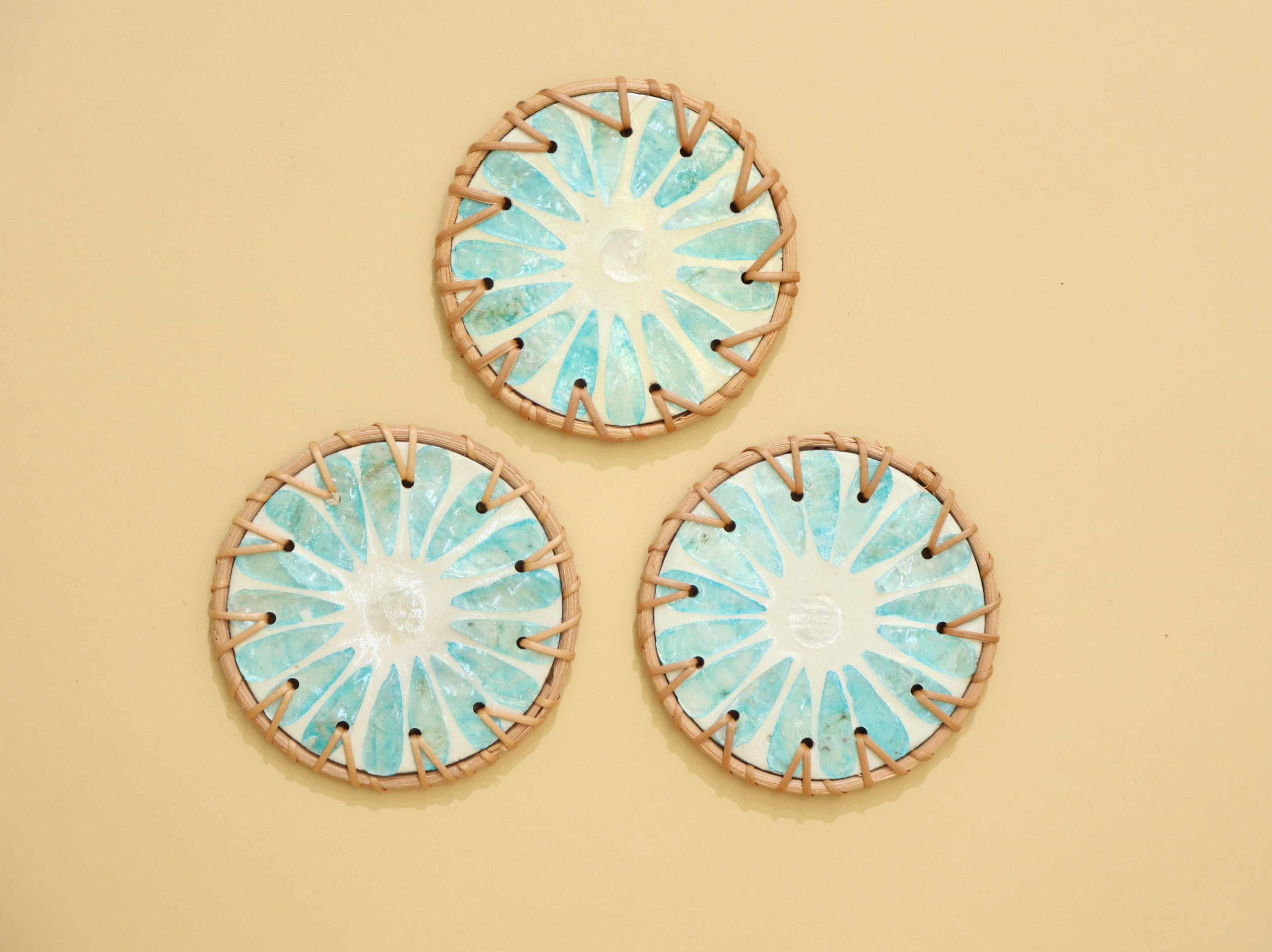 Mother of Pearl Coasters - set of 3