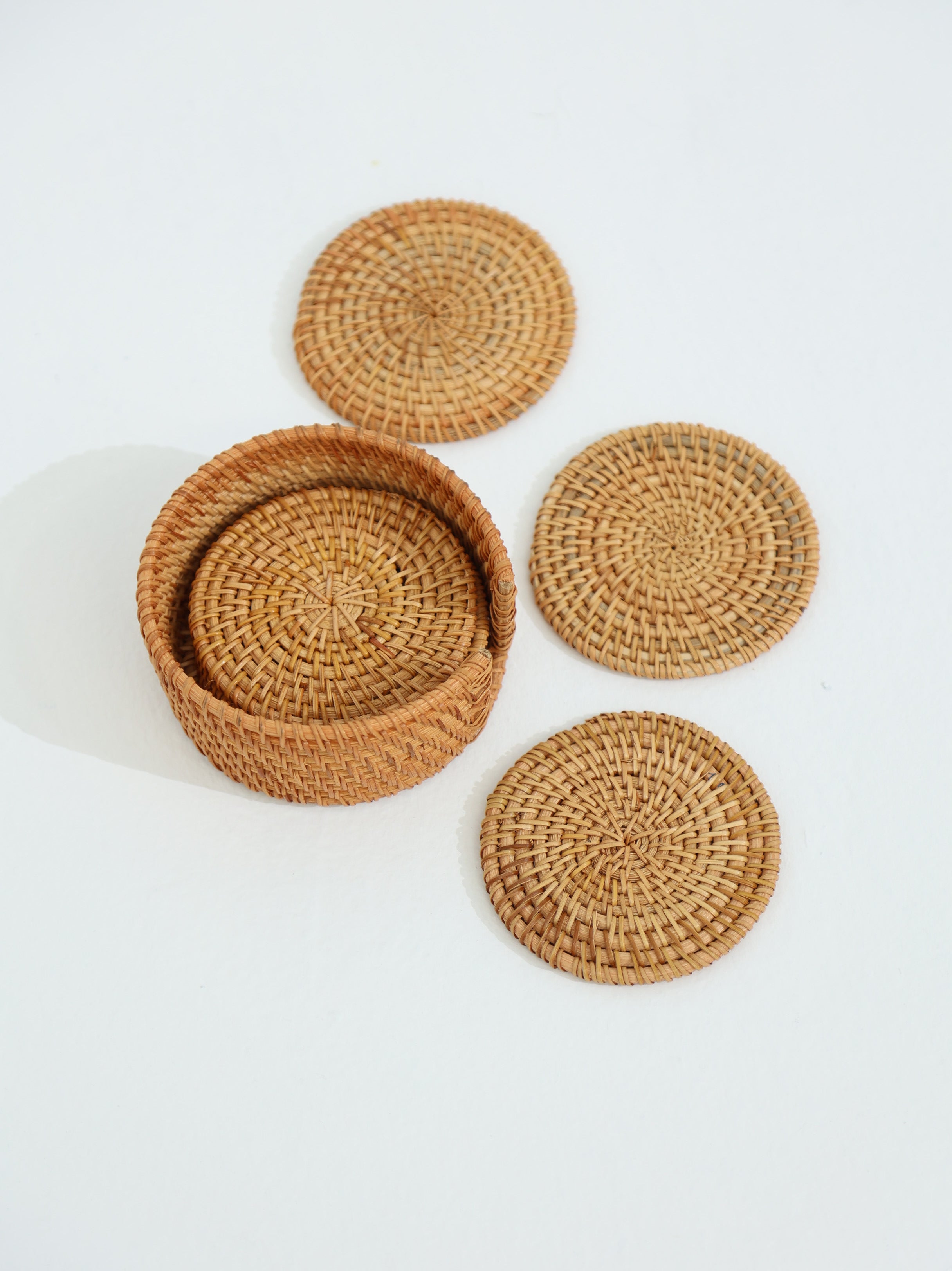 Rattan Coasters - Set of 6