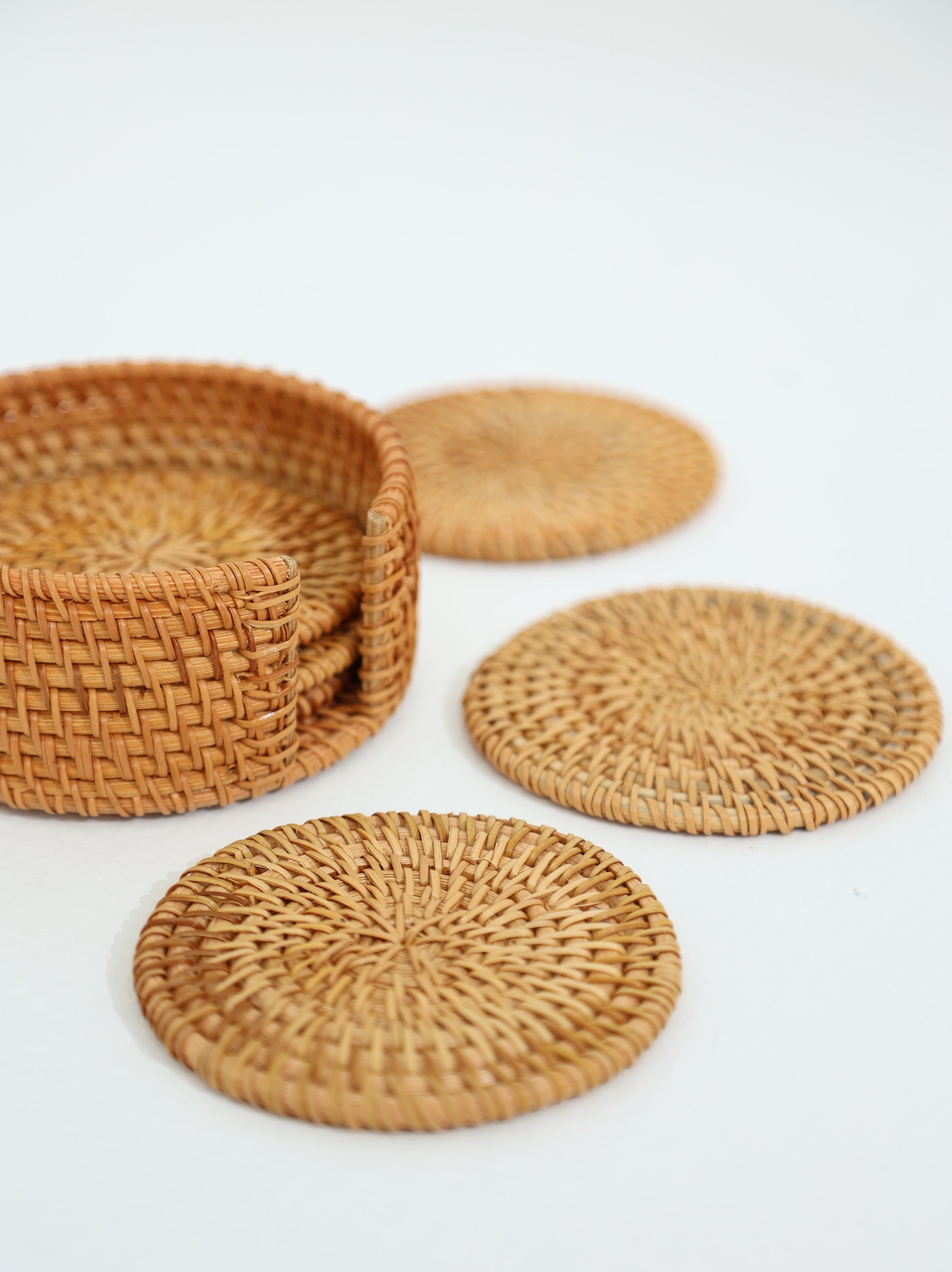 Rattan Coasters - Set of 6