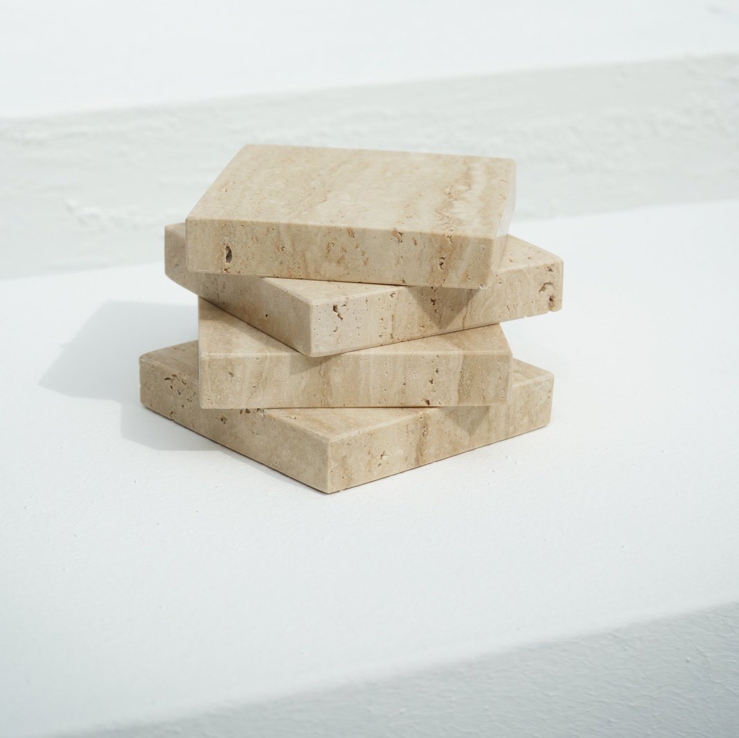 Travertine Coasters - Set of 4